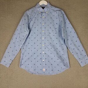 Vineyard Vines Murray Shirt Adult Medium Button Down Plaid Fish Boats Slim Fit